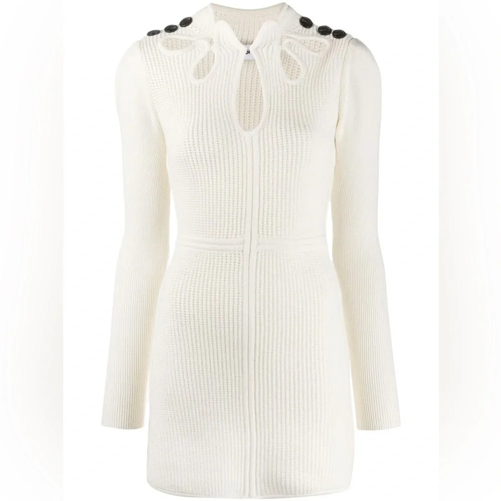 Self-Portrait Knit Cut Out Tunic Dress - Picture 6 of 10
